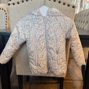 Copper Key Kids Puffer Jacket - Pink and Green Floral